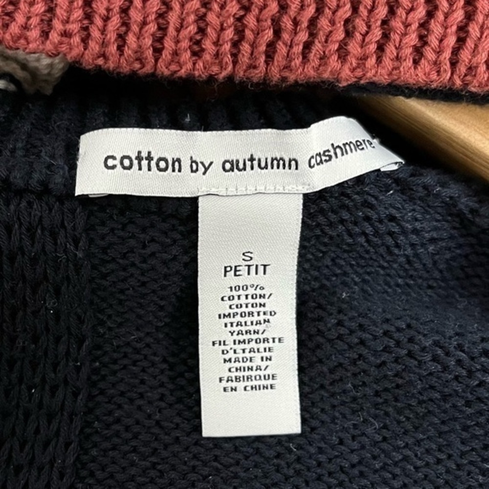 COTTON by AUTUMN‎ CASHMERE Crewneck Sweater 100% Cotton Ties in Back Small - Picture 3 of 8